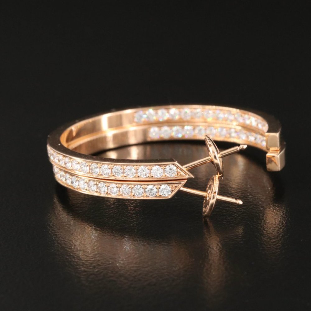 Cartier 18K 2.25 CTW Diamond Inside-Out Hoop Earrings - Picture 7 of 9